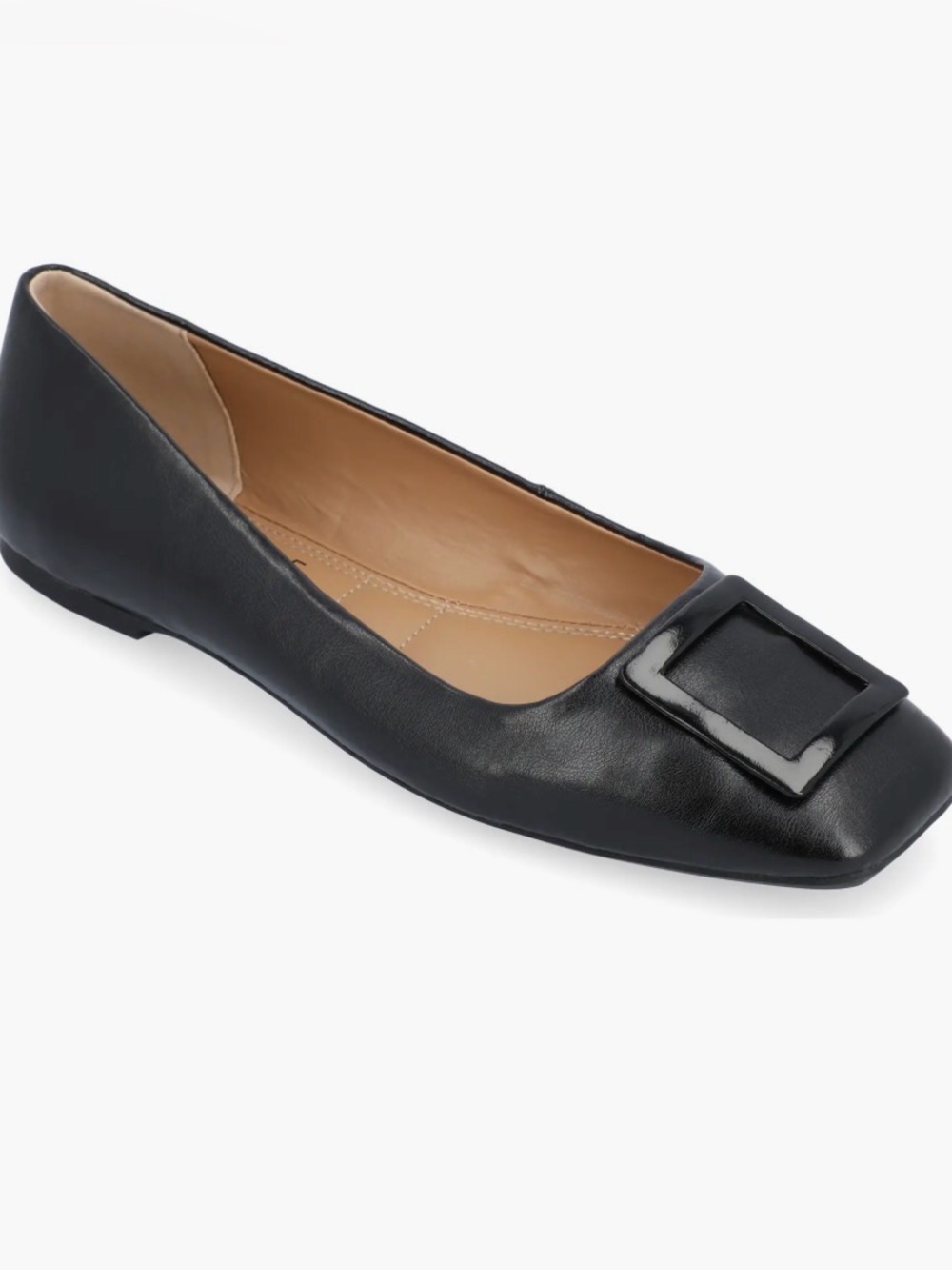 Journee Collection Square Toe Buckle Flats